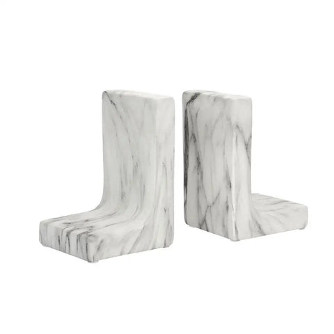 White Marble Onyx Bookends